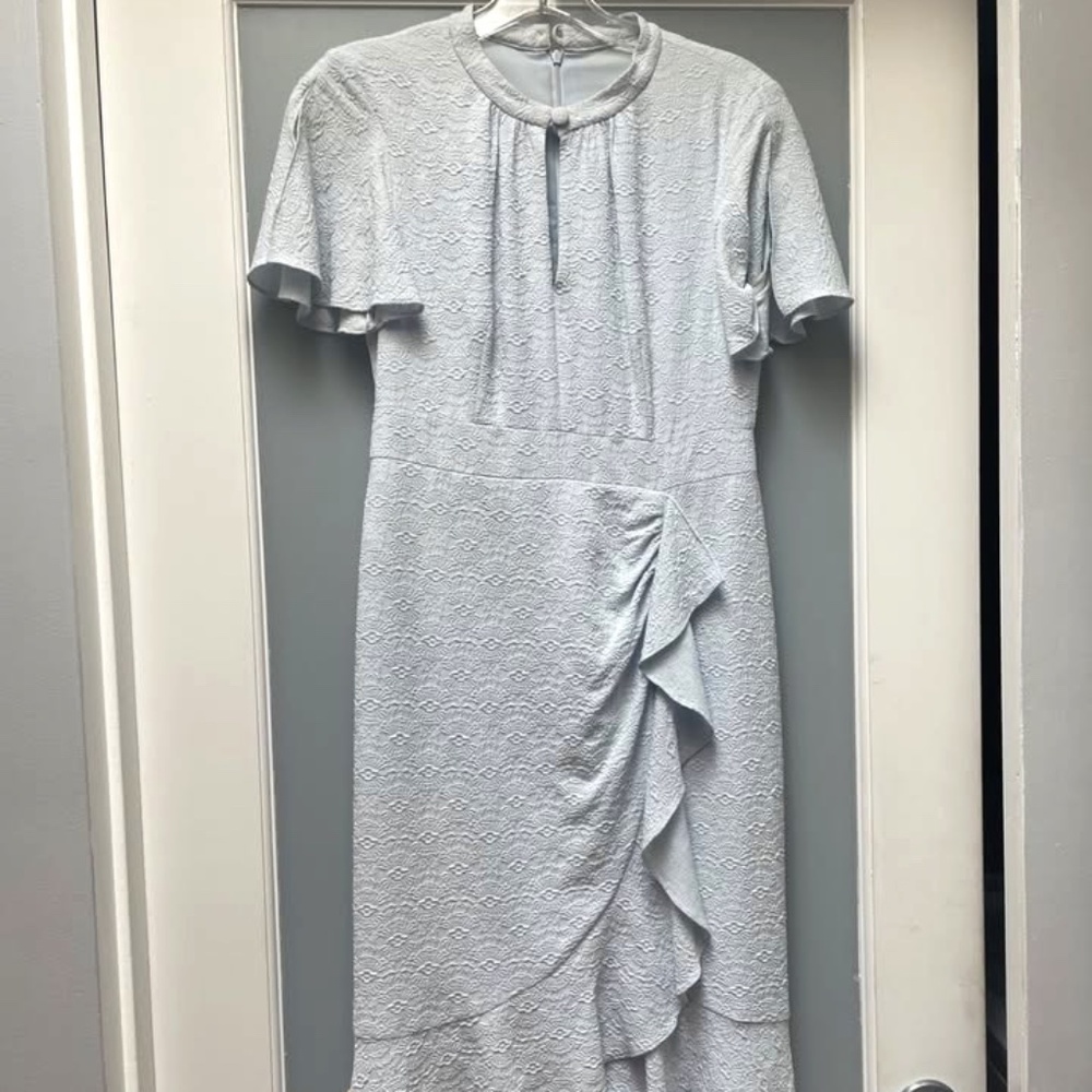 Light Blue Nanette Lepore Ruffle Midi dress